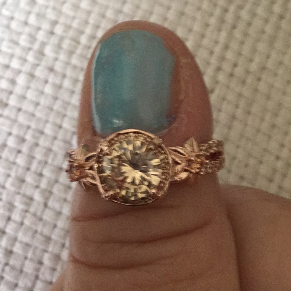 Sterling silver ring rose gold gold sapphire
